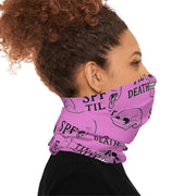 Trendy Skull Print Neck Gaiter - SPF Til Death, Fashion Accessory, Summer Essential, Sun Protection, Festival Wear