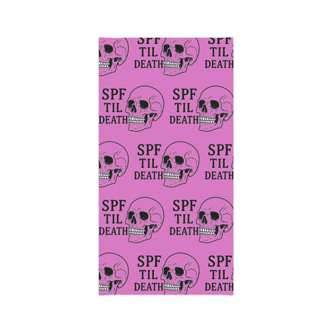 Trendy Skull Print Neck Gaiter - SPF Til Death, Fashion Accessory, Summer Essential, Sun Protection, Festival Wear