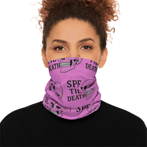 Trendy Skull Print Neck Gaiter - SPF Til Death, Fashion Accessory, Summer Essential, Sun Protection, Festival Wear