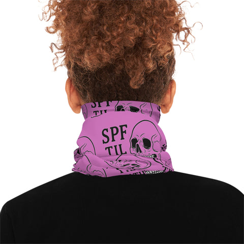 Trendy Skull Print Neck Gaiter - SPF Til Death, Fashion Accessory, Summer Essential, Sun Protection, Festival Wear