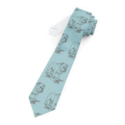 Skateboarding Bulldog Necktie, Fun Tie for Dog Lovers, Unique Gift, Casual Dress Attire, Pet-Themed Accessories, Men's Fashion